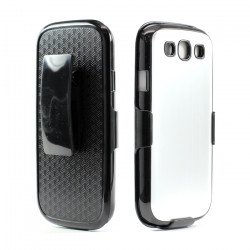 Samsung Galaxy S3 / i9300 Aluminum Case with Holster Clip (Silver)